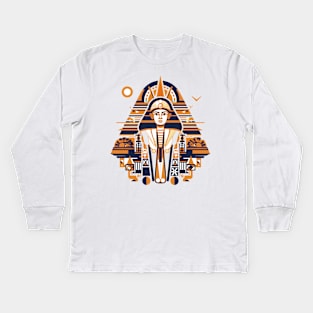 Ancient Egyptian Art: Pyramids, Ankh, and Mythic Majesty Kids Long Sleeve T-Shirt